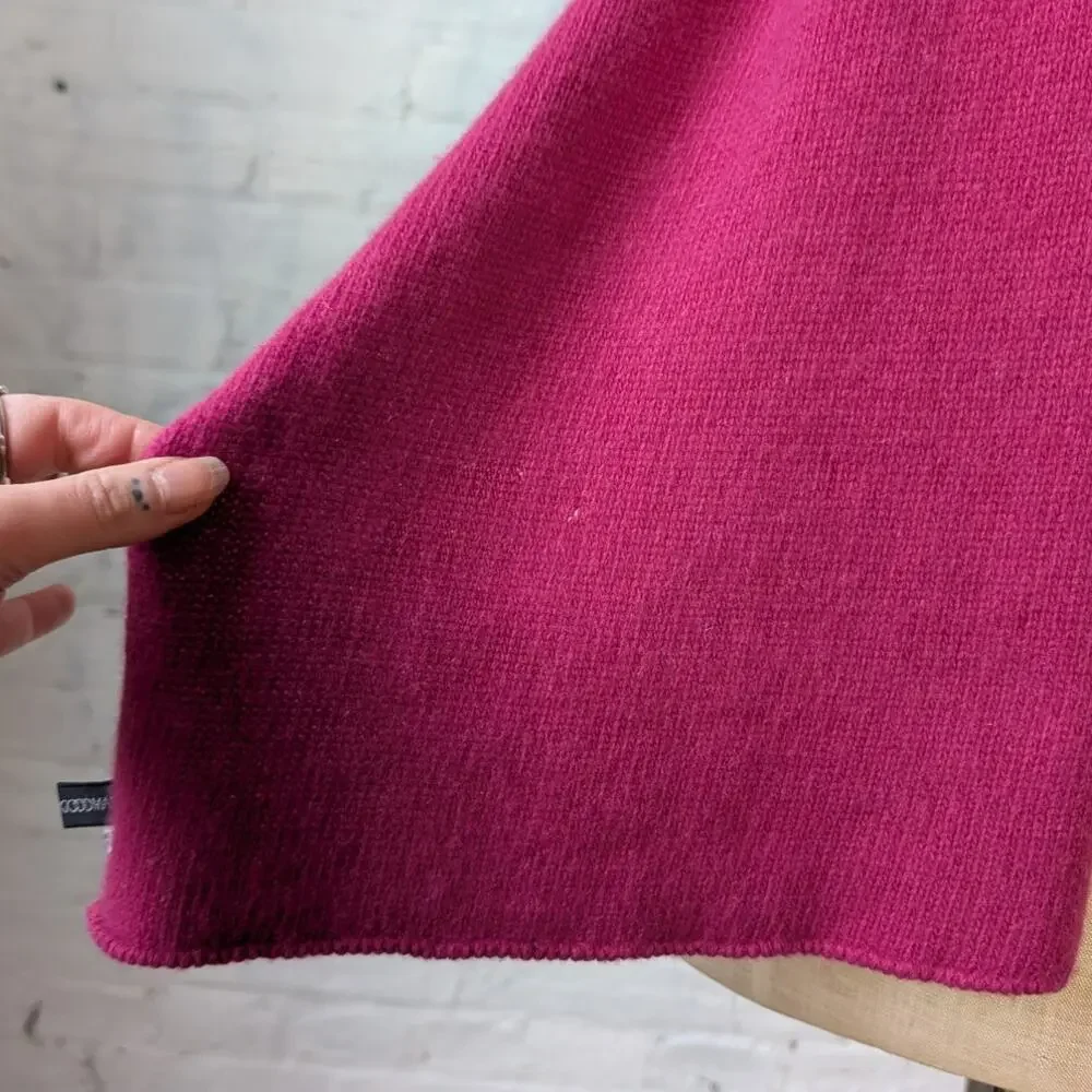 Bergdorf Goodman Vintage Hot Pink Cashmere Luxury Scarf Fuzzy Magenta Shawl Wrap